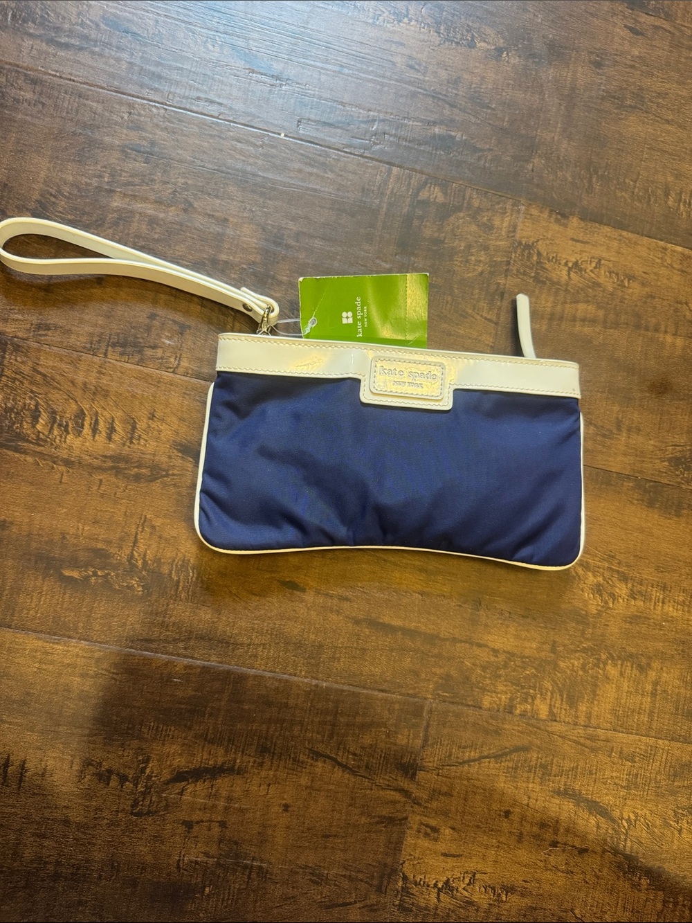 kate spade Navy and Cream/white Wristlet Clutch